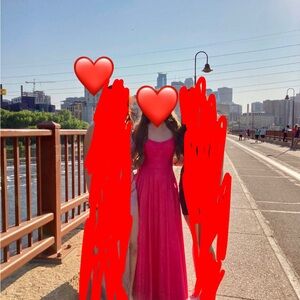 ava presley hot pink prom dress